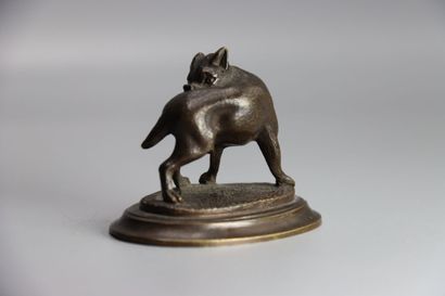 Bulldog 
VIENNE. Chien Bulldog se grattant

Bronze

Marque...