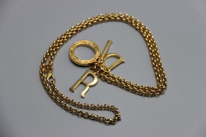 CHRISTIAN DIOR. Collier en métal doré et...
