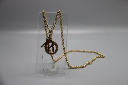 CHRISTIAN DIOR. Collier en métal doré et...