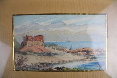 [DESSIN], Anonyme, lot de deux aquarelles...