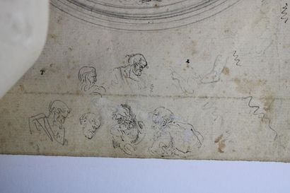 [DESSIN], Anonyme, Réunion d'hommes dans...
