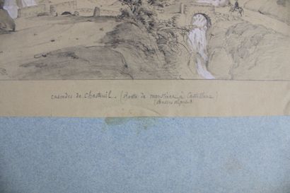 [DESSIN], Attribué à Edouard HOSTEIN, Cascades...