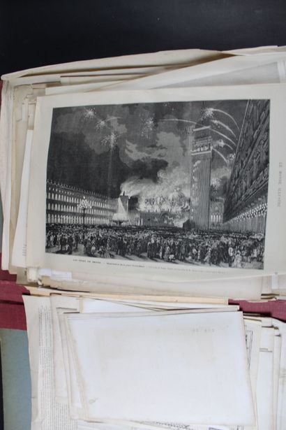 Fort Lot de Gravures réparties en trois chemises...