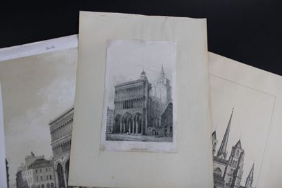 IJON
[BOURGOGNE], Lot de gravures de la Ville...