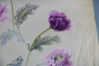 [DESSIN], Anonyme, Etude de fleurs pour motifs...