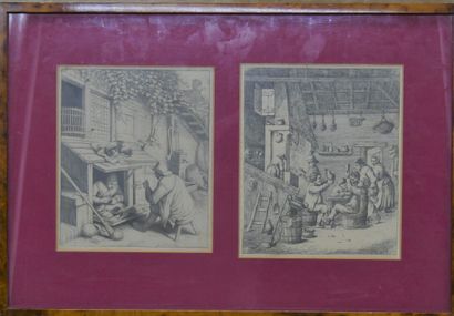 Suite de deux gravures : 

- une scène de...