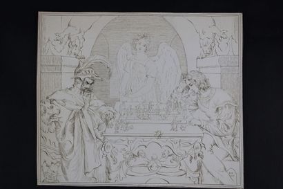 [DESSIN], E.B. , Partie d'échecs, 1850.

Dessin...