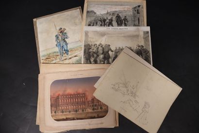 [MILITARIA], DESSINS et GRAVURES MILITAIRES...