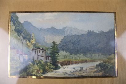 [DESSIN], Anonyme, lot de deux aquarelles...
