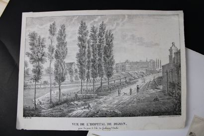 [BOURGOGNE], Lot de 5 gravures de vues de...
