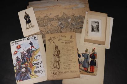 [MILITARIA], DESSIN et GRAVURES MILITAIRES...