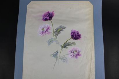 [DESSIN], Anonyme, Etude de fleurs pour motifs...
