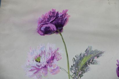 [DESSIN], Anonyme, Etude de fleurs pour motifs...