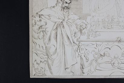 [DESSIN], E.B. , Partie d'échecs, 1850.

Dessin...