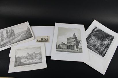[BOURGOGNE], Lot de 5 gravures de vues de...