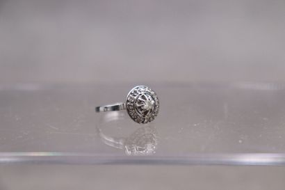 Bague entourage diamant/diamants en platine,...
