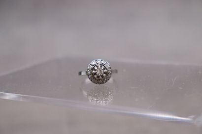 Bague entourage diamant/diamants en platine,...