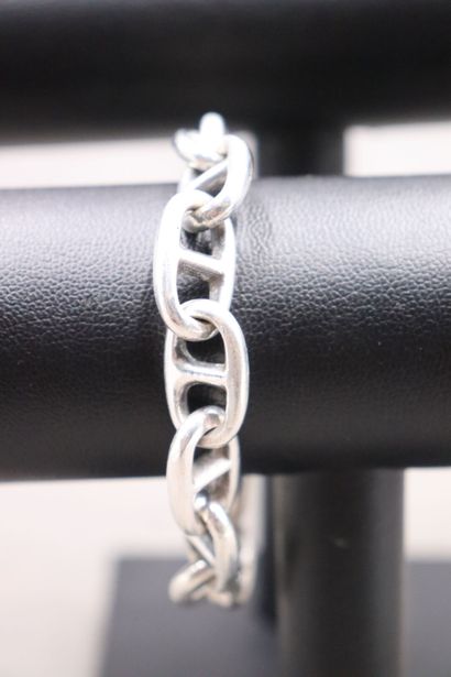 Attribué à Hermes. Bracelet en argent. Longueur:20cm,...