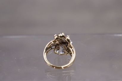 Bague or 375/°° multi-diamants , ronds et...