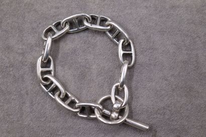 Attribué à Hermes. Bracelet en argent. Longueur:20cm,...