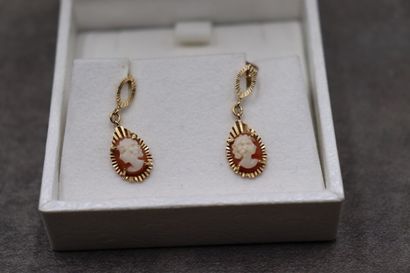 Boucles d'oreilles en or jaune 750 ornées...