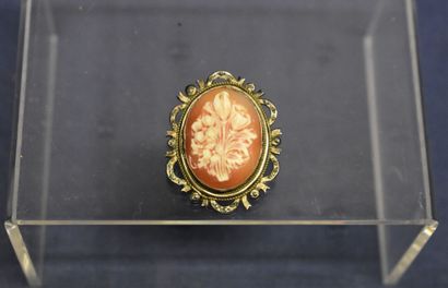 Broche/pendentif camée avec monture en argent...