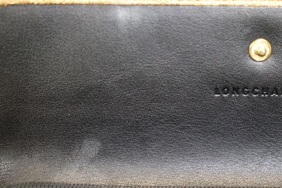 LONGCHAMPS. Portefeuille en cuir noir avec...