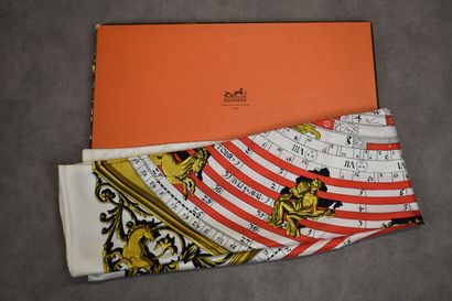 HERMES. Modèle Dies et Hore. Echarpe en soie...