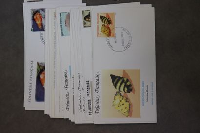 Réunion de 125 enveloppes 1er jour Polyn...