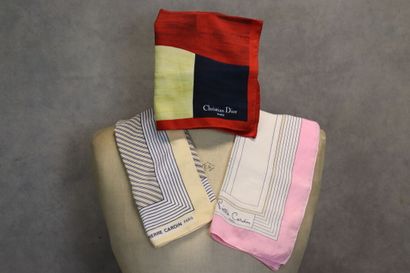 Réunion de trois pochettes cardin et dior,...
