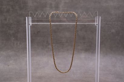 Collier plaqué or maille palmier, 40cm.