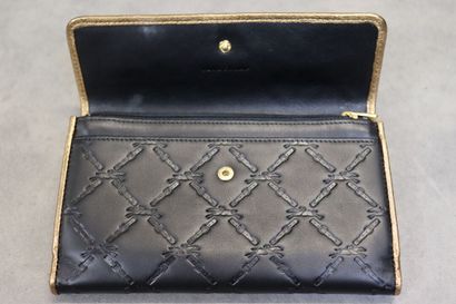 LONGCHAMPS. Portefeuille en cuir noir avec...