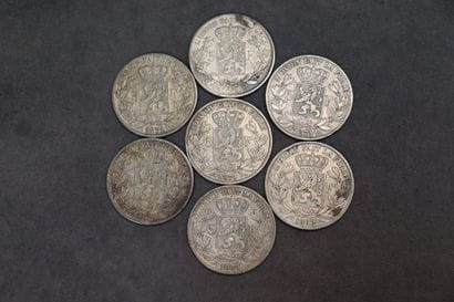 Réunion de sept pièces Leopold II, 1869 /...