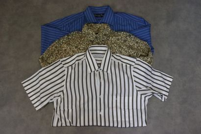 Christian DIOR. Réunion de trois chemises...