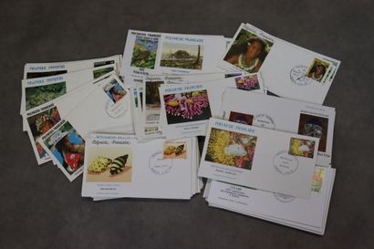Réunion de 125 enveloppes 1er jour Polyn...