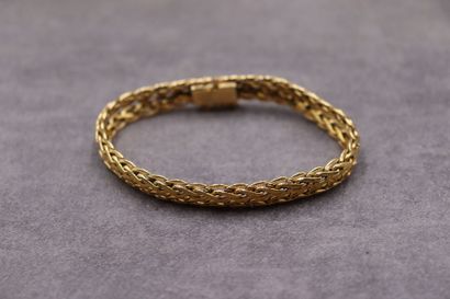 Bracelet plaqué or double tresse avec fermoir...