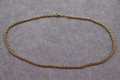 Collier plaqué or maille palmier, 40cm.
