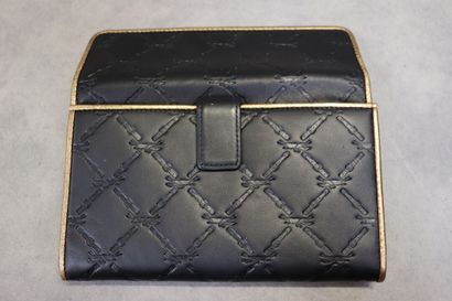 LONGCHAMPS. Portefeuille en cuir noir avec...