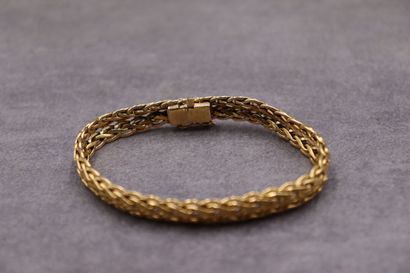 Bracelet plaqué or double tresse avec fermoir...