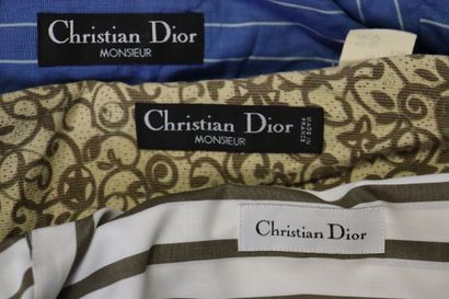 Christian DIOR. Réunion de trois chemises...