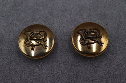 HERMES. Paire de clips à décor 
