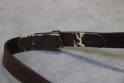 LANCEL. Sac bandoulière en lézard marron,...