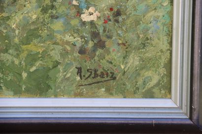 Ecole du XXème. Huile sur toile. Signé en...