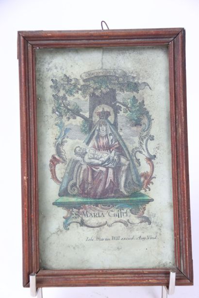 Réunion de trois gravures religieuses du...