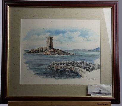 École du XXème. Aquarelle. 