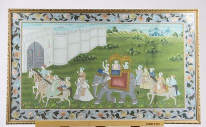 ASIA (INDIA): Large painting on fabric representing...