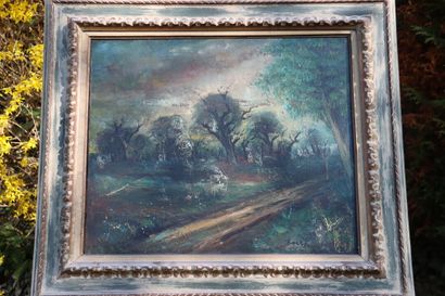 Paysage
Ecole du XXème siècle, Paysage, huile...