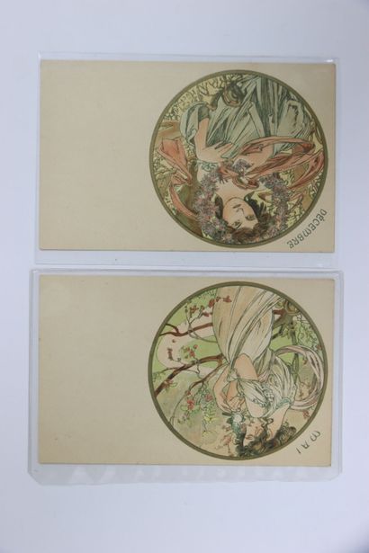 MUCHA Alphonse (1860-1939). 15 cartes postales...
