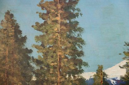 Lucien QUENARD. Retour du berger, huile sur...