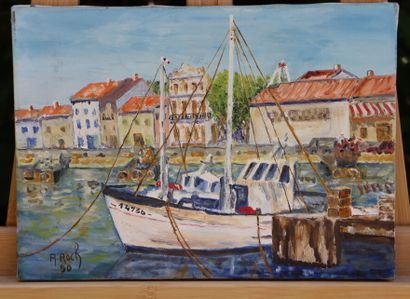 École du XXème. Huile sur toile. Signé en...